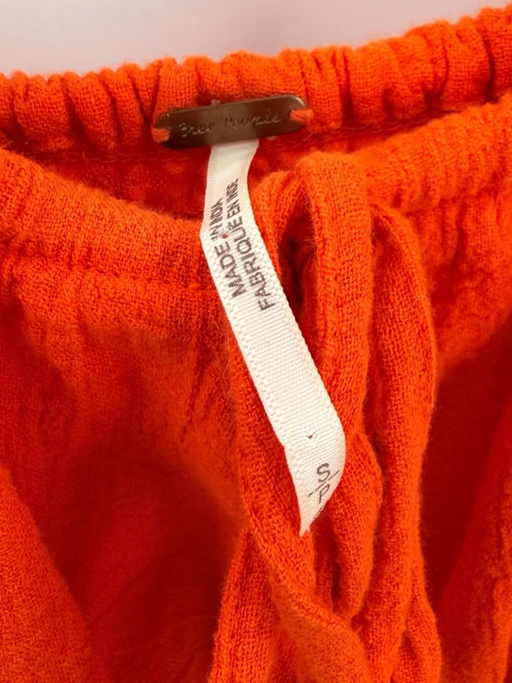 Free People Livin’ Lovely Crochet Cotton Jumpsuit Orange Small